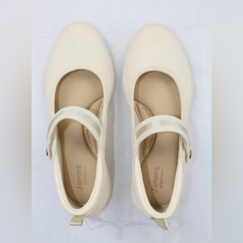 JSPORT Cream Flats by J. Sport Memory Foam SIZE 9